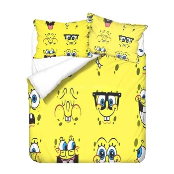 

3D Cartoon SpongeBob SquarePants Comforter Cover / Duvet Cover Set Twin Full Queen King Size Bedding Set for Children Kids Gift