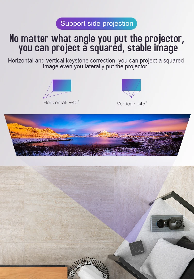 Alston c99 mini dlp android projetor wifi bluetooth 5.0 portátil led projetor de vídeo cinema em casa apoio miracast airplay-3