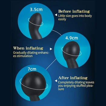 Inflatable Vibrator Anal Plug Ball Remote Butt Plug With Vibration Sexy Toys Vibrating Prostate Massager Silicone Anal Dilator 4