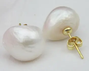 

Huge AAA 11-13 mm South Sea White Baroque Pearl Earrings