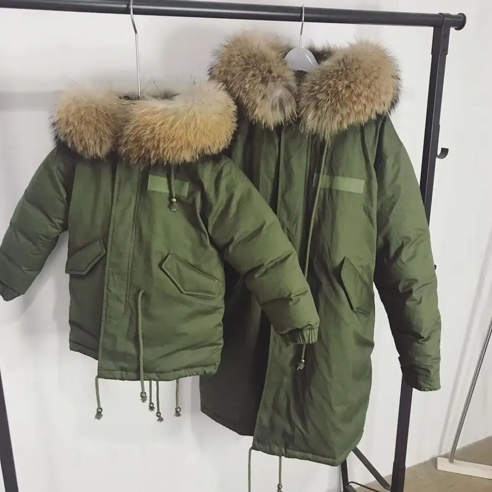 Детская верхняя одежда зеленого цвета в армейском стиле зимнее плотное пуховое пальто с капюшоном Размер in2-12Y см стиль для досуга начало декабря