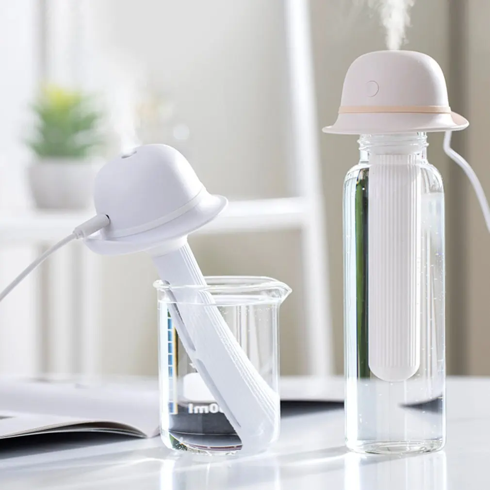 

Portable USB Water Tank Cap Type Hat Humidifier Mist Maker Fogger Ultrasonic Diffuser Night Light Air Humidifier