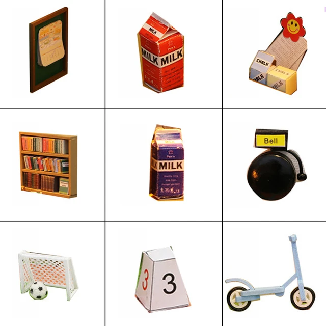 1:24 Classroom Miniature Dollhouse kit Assemble Roombox Wooden Model Building Doll House Furniture Christmas Gift Toys For Boys 4