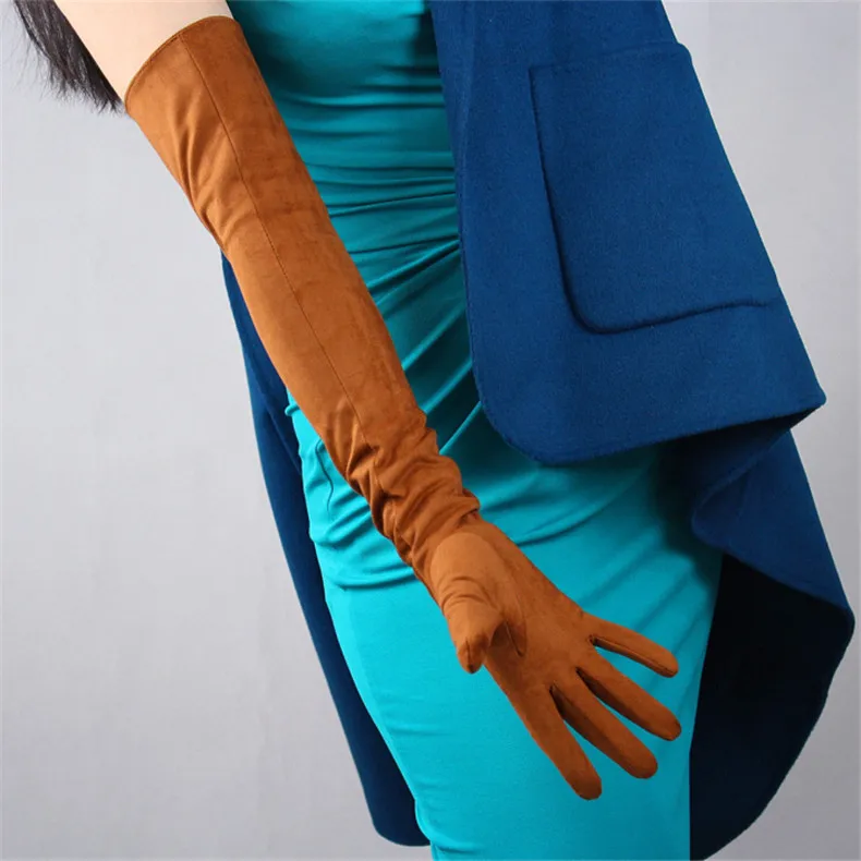 60 см, лакированные кожаные длинные перчатки, искусственная кожа, искусственная кожа, яркая кожа, наклейка, зеркальная, Сапфировая, синяя, темно-синяя, Женская WPU02-60