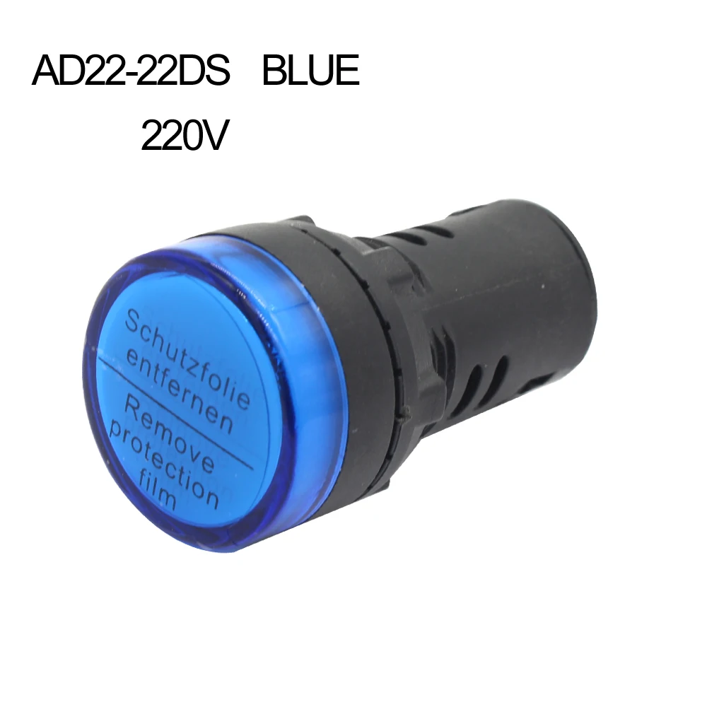 Blue 220v Manhua AD22-22DS 24 V/220 V светодиодный индикатор питания 4 цвета сигнальные лампы - Цвет: Blue 220v