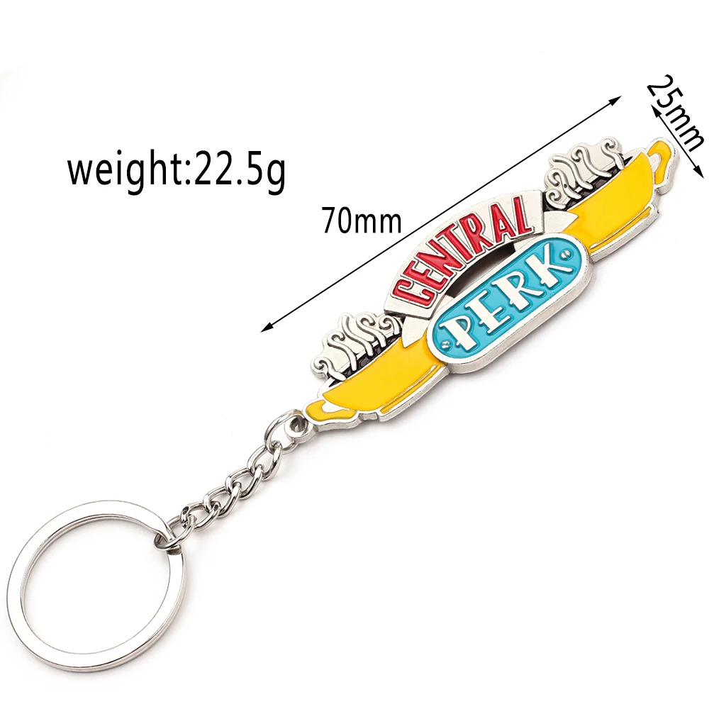 TV Show Friends Monica's Door Keychain Central Perk Coffee Time Key Chain for Women Men Fans Car Keyring Jewelry 2 Colors key rings,key chains
