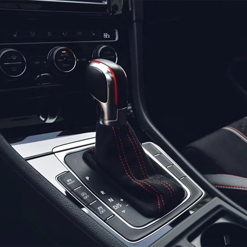 Dsg-本物の革と黒のスエードギア,ゴルフ7用シフトノブ,カー