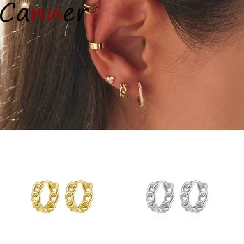 

Canner Women S925 Silver Earrings minimalist retro chain women's earrings Circle For Female Jewelry Earrings Gifts