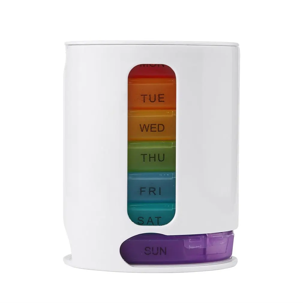 

Compact Weekly Pill case Mini Pills Storage Box Medicine Container 7 Days Stackable Pills box 2018 hot selling