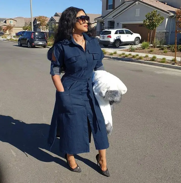 Новинка 2020 модное женское джинсовое платье с длинным рукавом облегающие джинсы