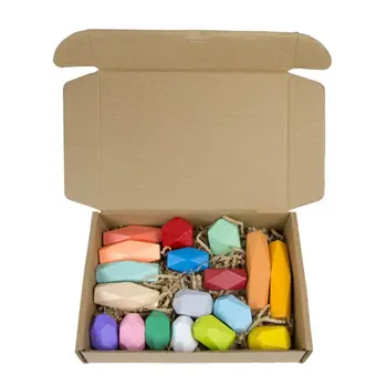 

18 Pcs Children Wooden Colored Stone Stacking Game Building Block Kids Creative Educational Toys Gifts