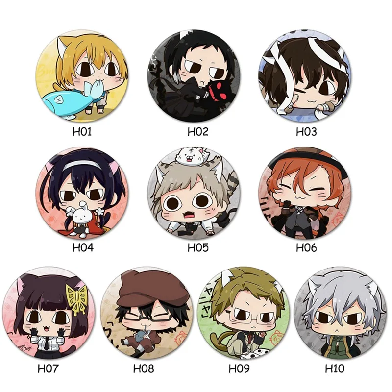 

1pcs Anime Bungo Stray Dogs Cosplay Badge Atsushi Brooch Pin Dazai Osamu Collection Badge For Backpack Clothes