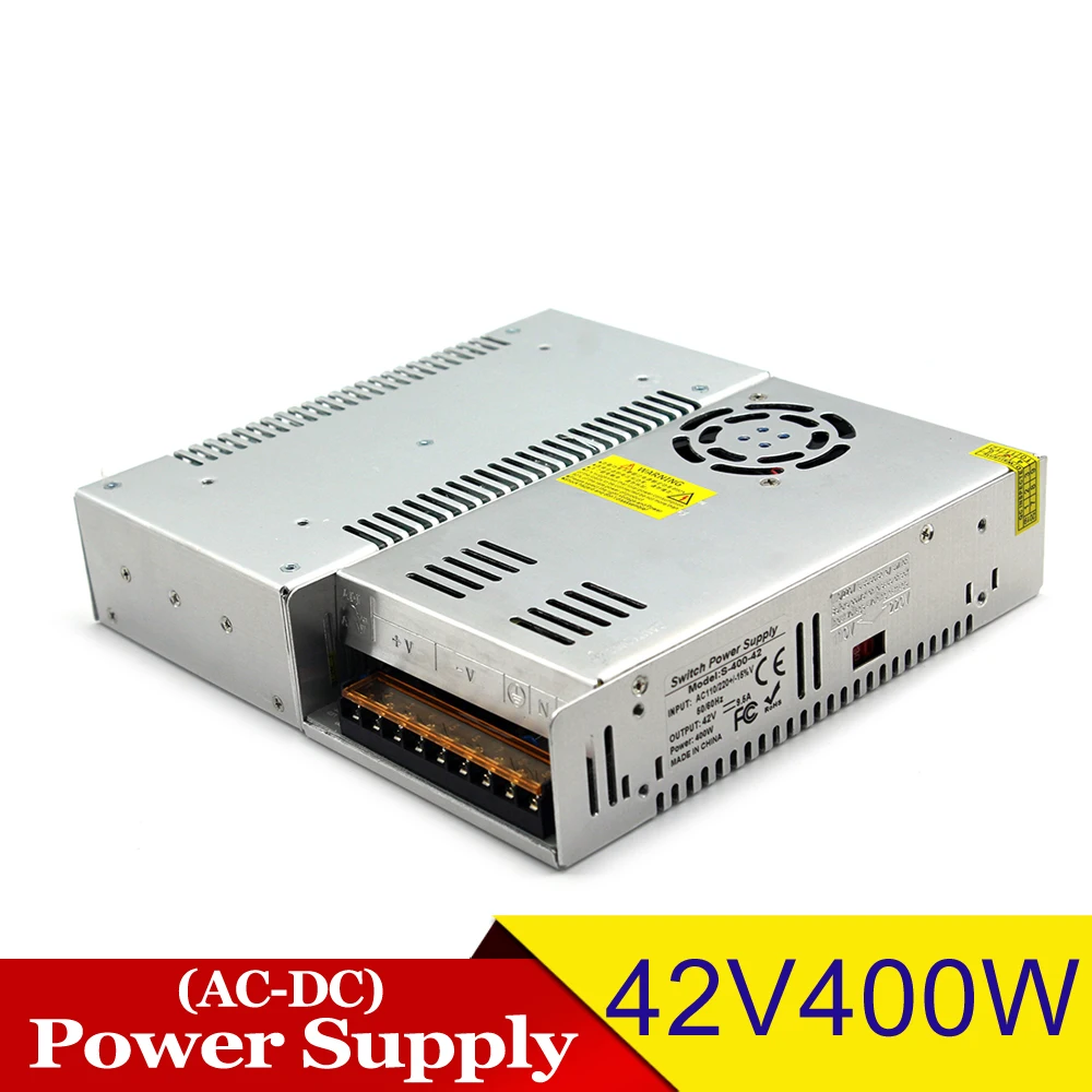 Одиночный выход DC источник питания 42V 9.5A 400W трансформатор драйвера AC к DC42V адаптер