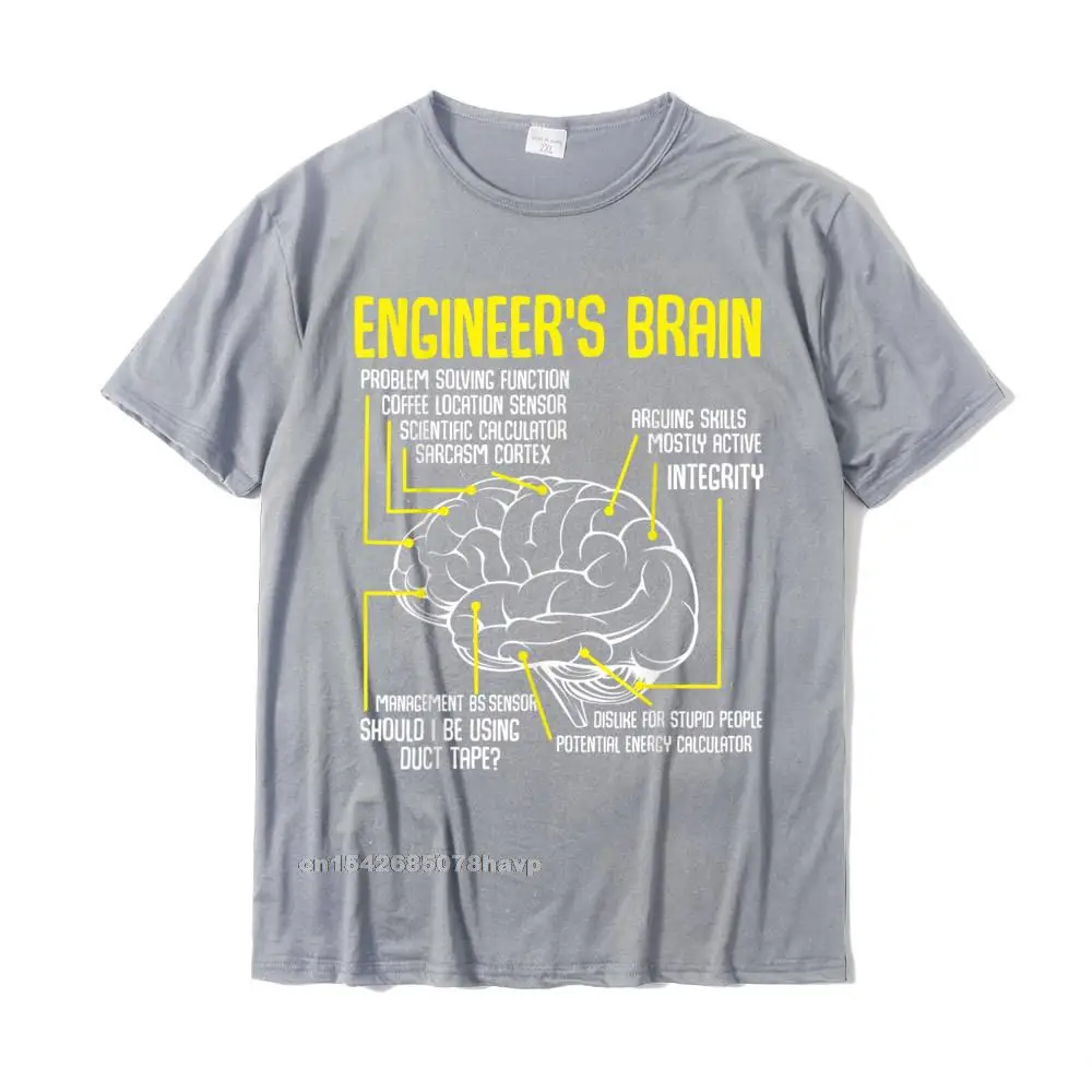 Casual 100% Cotton Top T-shirts for Men Short Sleeve Casual Tops T Shirt New Design Summer/Autumn O-Neck Tee-Shirt Casual Engineers Brain Funny Engineering Games Process Funny T-Shirt__2675. grey