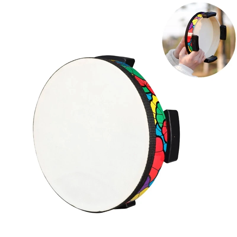 

21.1*6.7cm Multicolor Tambourine Kids Percussion Instrument Early Educational Teaching Toy Hand Shaking Bell Bass Drum