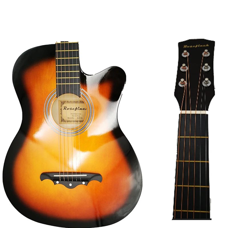 38 inch Acoustic Guitar for Beginners Guitar Sets with Capo Picks 6 Strings Guitar Basswood 13 Colors Musical Instruments AGT166