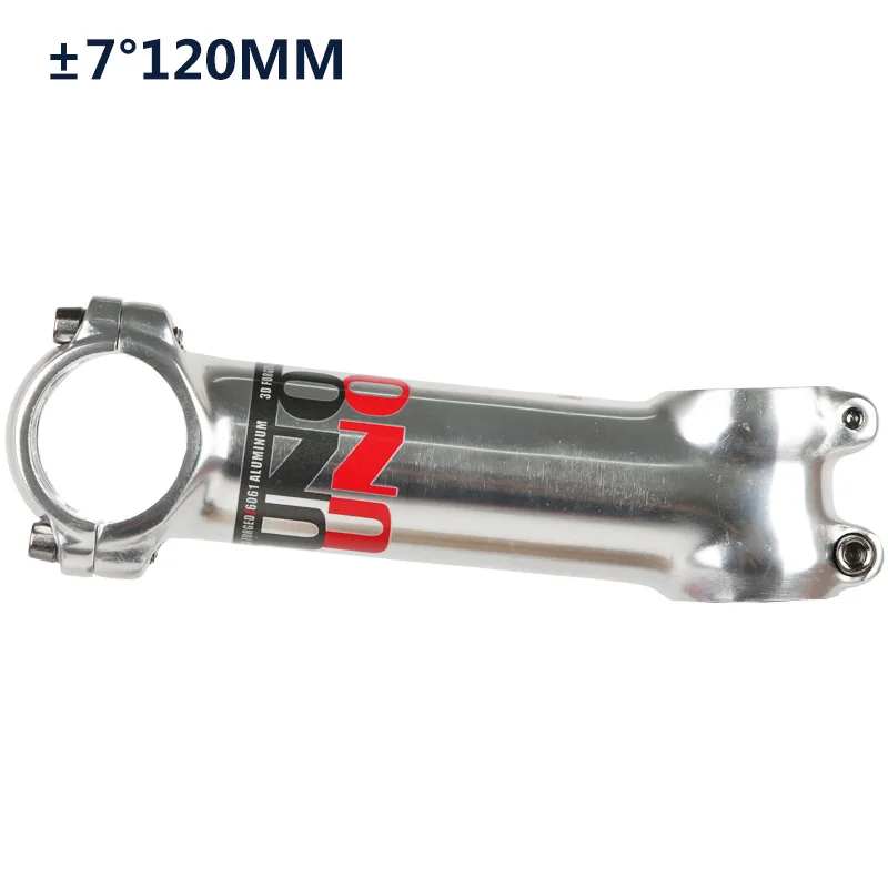 7 degree 120MM UNO стволовых Алюминия 7/17/35 градусов MTB дорожный велосипед бар стебли 31,8*60-130 мм с серебряным покрытием - Цвет: 7 degree 120MM
