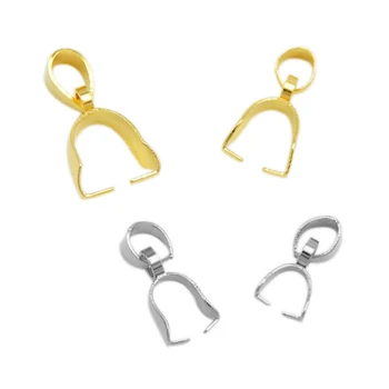 

20pcs stainless steel Pinch Clip Bail Clasps Hooks Connector Steel Color Fermoir Connecteur Collier For Necklace Pendant DIY
