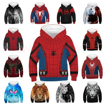 

Spiderman 3D Hoodies for Boys Teenagers Oversized Spring Sweatshirt for Boys 4-14 Years Old Hoodies Kids Sweatshirt Clothes