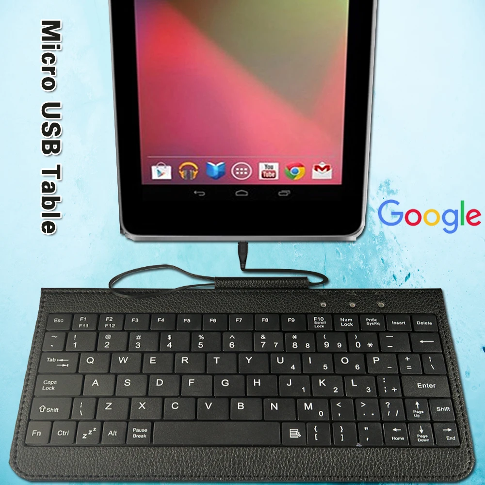 

Portable Wired Keyboard Suitable for Google Nexus 7 1st Gen 2012/Nexus 7 2nd Gen 2013 Ultra Slim Tablet Keyboard+Bracket