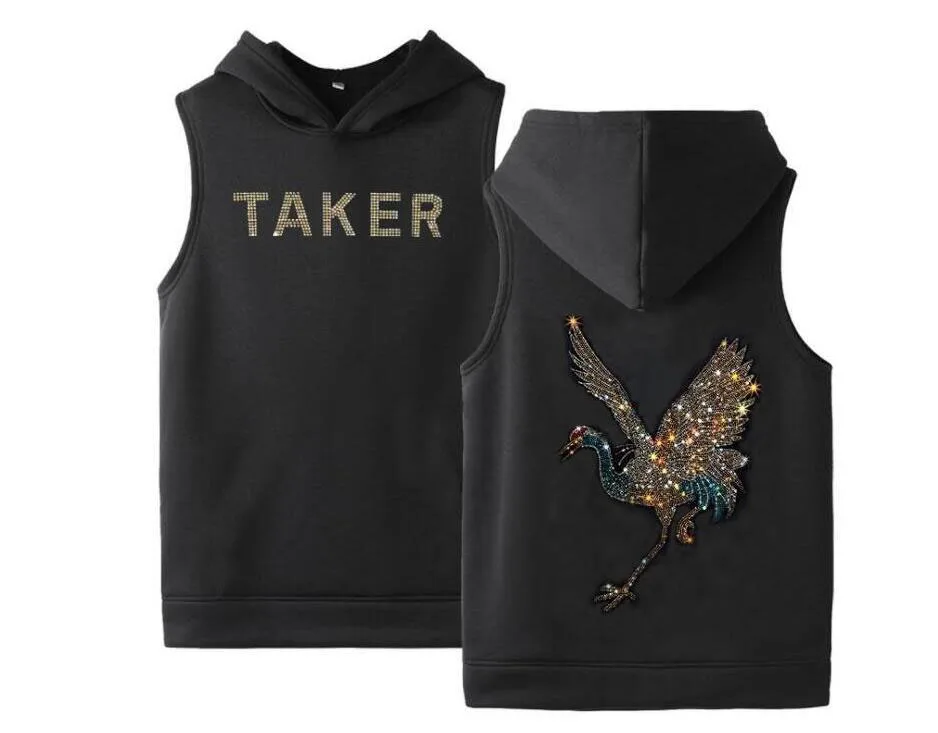 

Hoodies Men's Fitness Vest Hoodie Casual Hip Hop Sweatshirts Men Brand Male