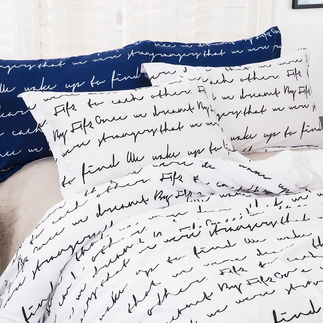 White Color letters Bedding Set Polyester Duvet Quilt Cover Pillowcases Queen Size 3PCS cheap wongs bedding None Duvet Cover Sets 100 Polyester 2 0m (6 6 feet) 2 2m (7 feet) quality 400TC Printed Europe Reactive Printing White Color letters Bedding Set Polyester Duvet Quilt Cover Pillowcases Queen Size 3PCS cheap wongs bedding None Duvet Cover Sets 100 Polyester 2 0m (6 6 feet) 2 2m (7 feet) quality 400TC Printed Europe Reactive Printing