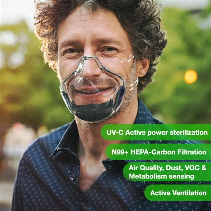 Прозрачная защитная маска для рта прочная взрослых лица комбинированная