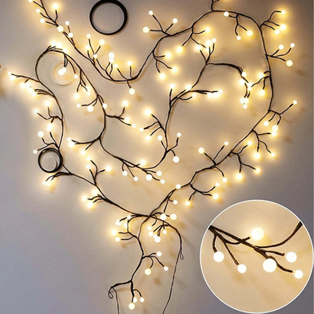2 5 м 60LED дерево ротанга ветви led струнный светильник DIY Форма гибкие открытый