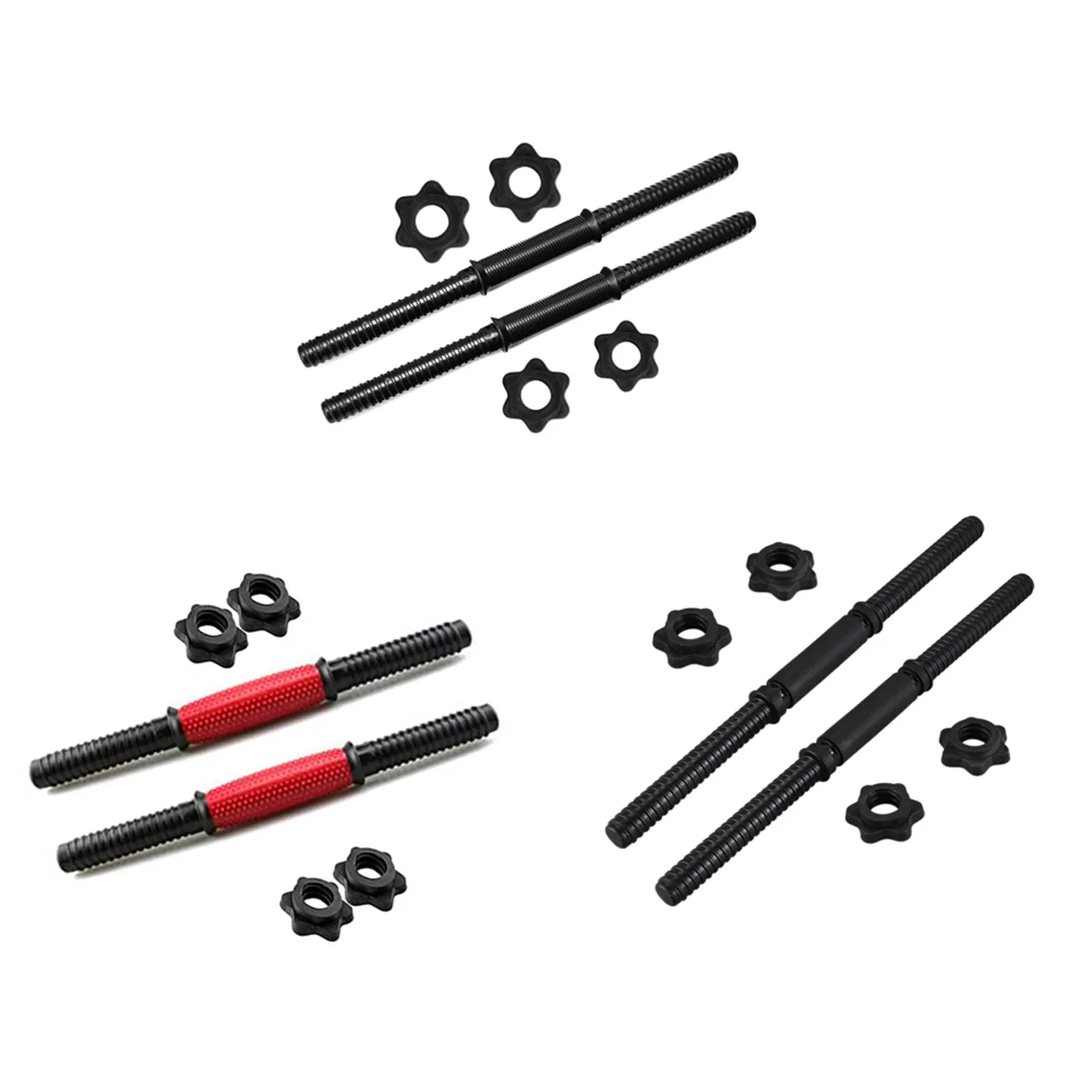 50CM Dumbbell Bars Solid Steel Weight Lifting Dumbbell Rod Durable Handle With Spin-Lock Collar For Fitness Accessories