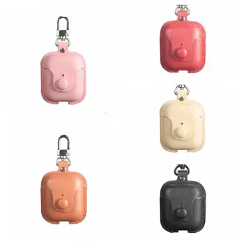 

Leather Case for Realme Buds Air Portable Protective Shell Cover with Key Chain