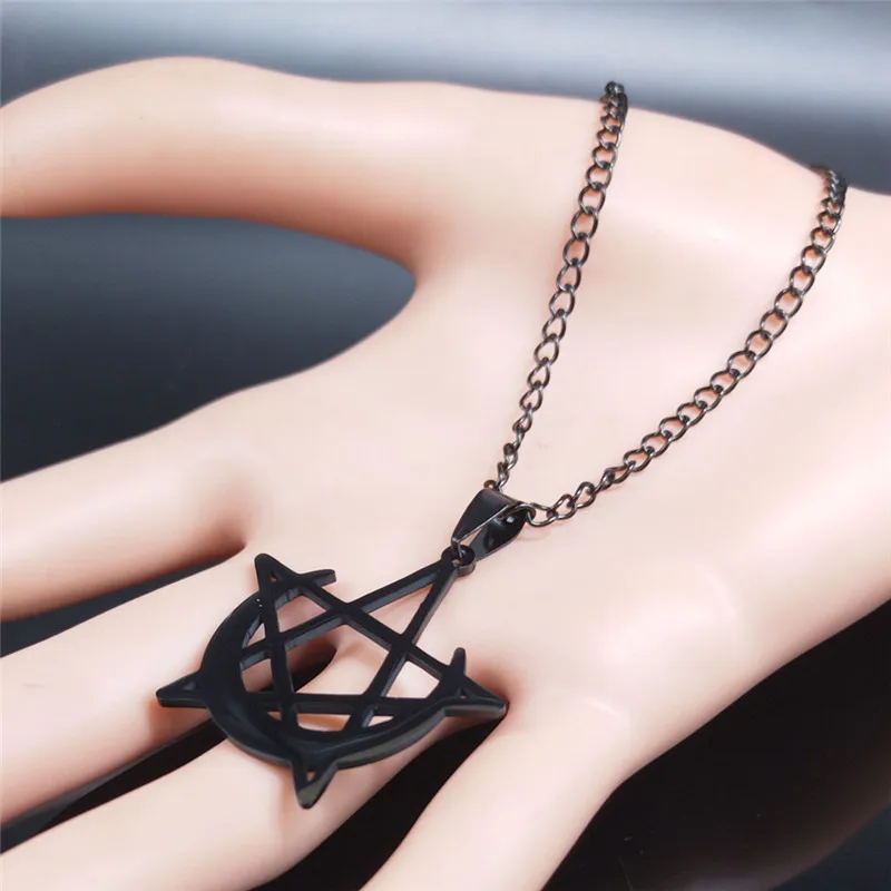 He Satanic Temple Collana Testa Di Capra Pentagramma Invertito Pentacolo 503046