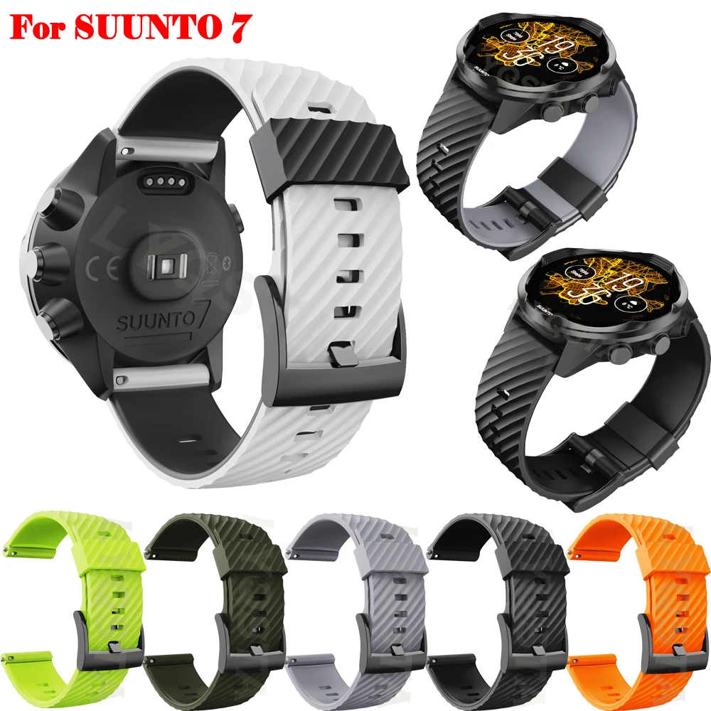 24mm Soft Silicone Watch Band For Suunto 9/7/D5/Spartan Sport/Wrist HR Sport Breathable Strap Watchband Bracelet Baro | Электроника