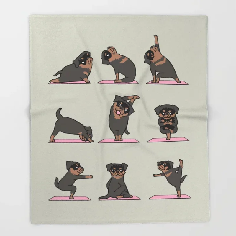 Rottweiler Yoga Throw Blanket