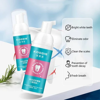 

Teethpaste Whitening Foam Teeth Cleaning Mousse Fresh Breath Stains Remove Liquid Oral Hygiene Toothpaste Beauty 60ml