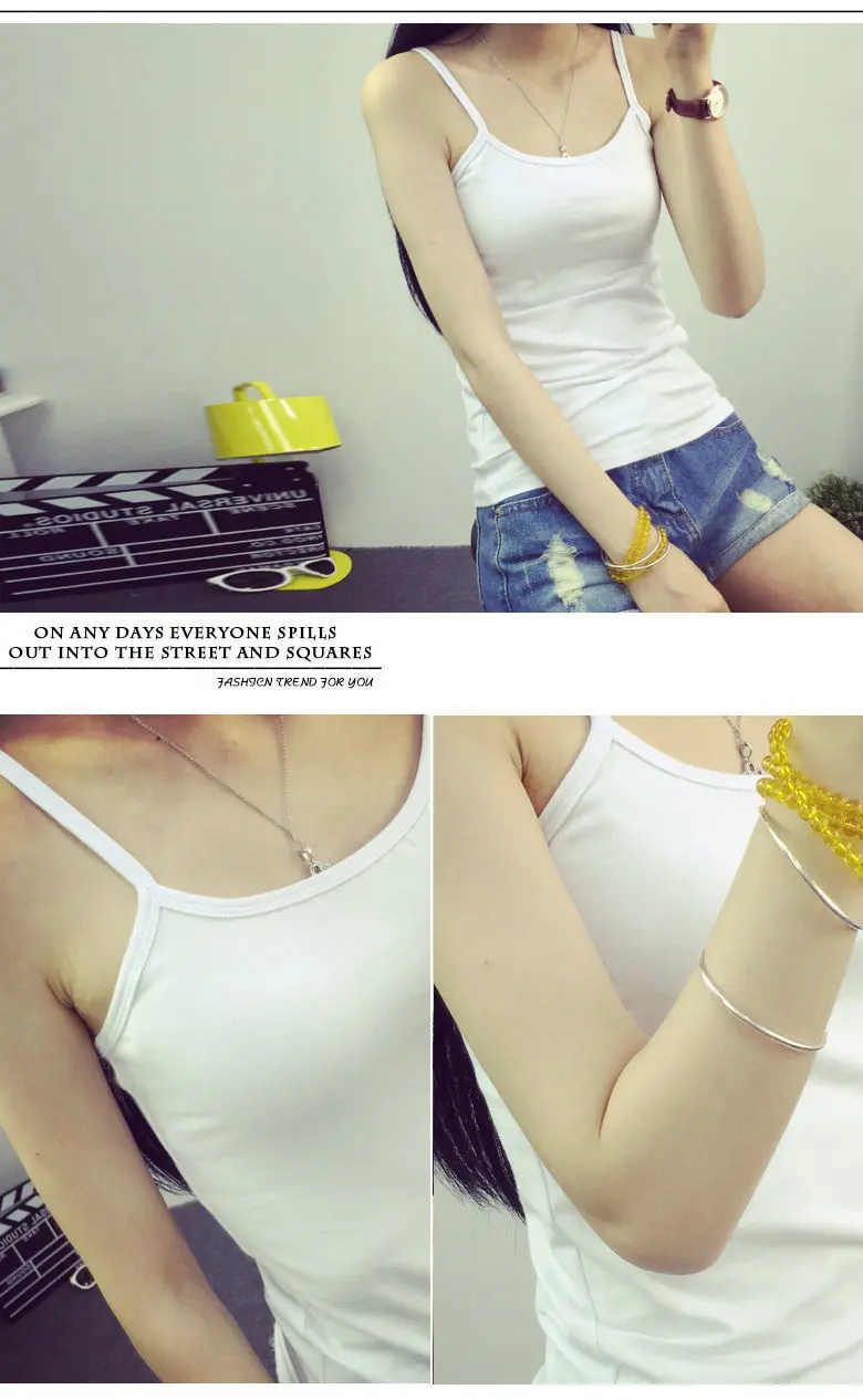 Women Thin Solid Camis Vest Women Tank Tops Female 2022 Summer Sexy Strap Basic Tops Sleeveless Camisole cream camisole