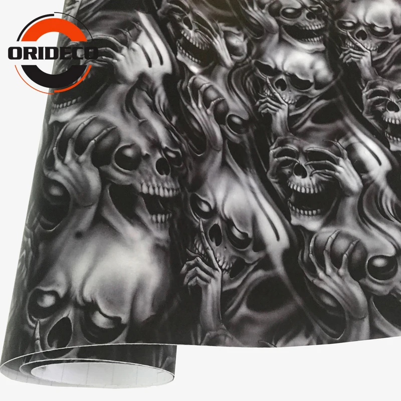 gray skull design camo vinyl sticker sticker bomb decal 1