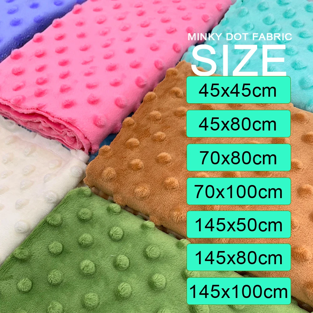 Minky Dot Blanket Toys-Material Fabric Sewing Eco-Friendly Handwork Antipilling Super-Soft