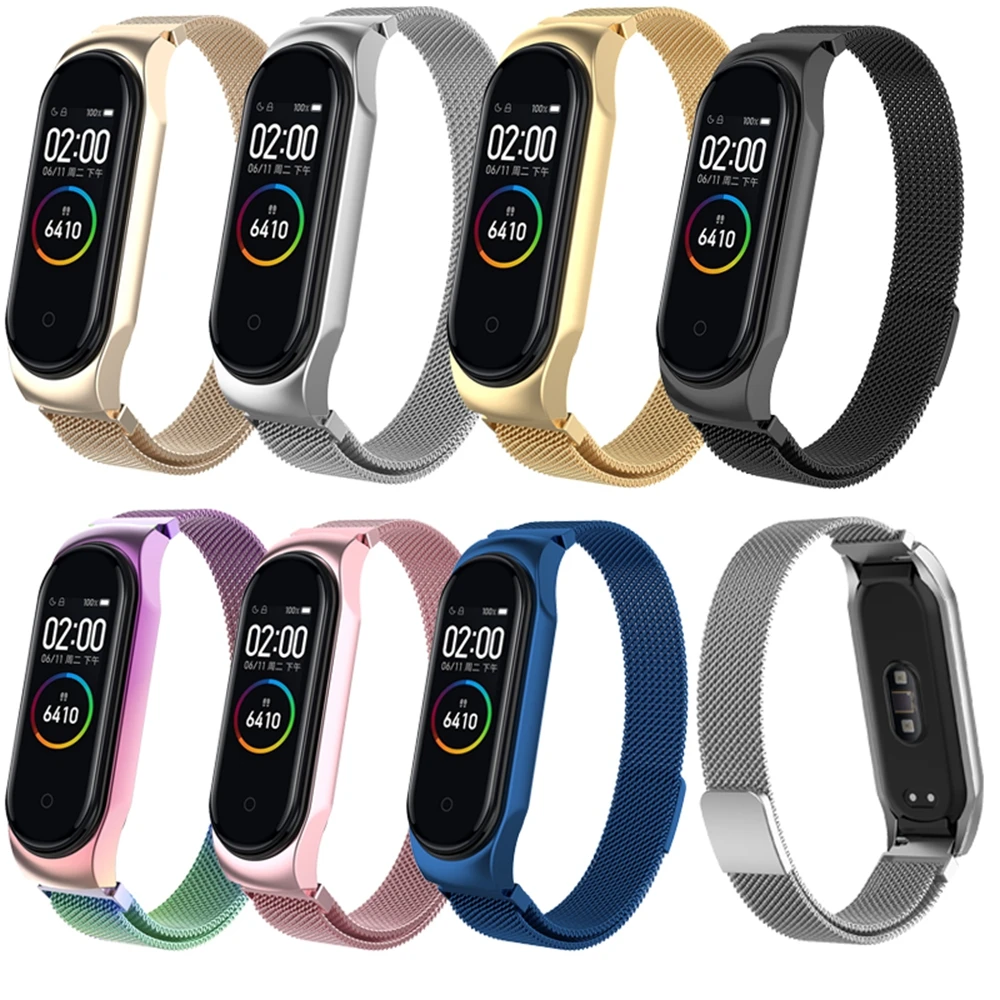 Hangrui металлический браслет из нержавеющей стали mi Band 4 ремешок для Xiaomi mi Band 4 3 сменный ремешок mi Band 4 3 браслет ремешок