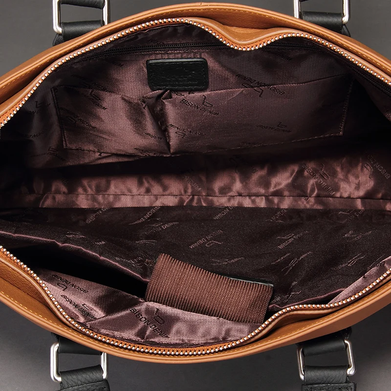 Бизон джинсовой моды для мужчин сумка натуральная кожа сумки Деловые мужчины