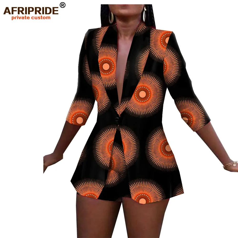 Afripride, африканские летние короткие штаны, костюм для женщин, сшитый на заказ, куртка с коротким рукавом+ короткие штаны, Женский хлопковый костюм A1926007 - Цвет: 295X