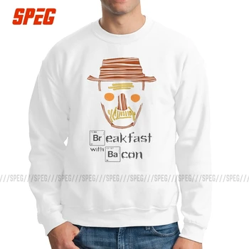 

Breaking Bad Breakfast With Bacon Heisenberg Walter White Men's Hoodie Awesome Cotton Sweatshirt Crewneck Pullover for Men