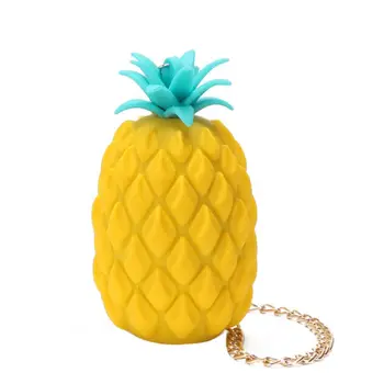 

Women Ladies Pineapple Shape Crossbody Silicone Shoulder Bag Tote Chain Purse Messenger Satchel Handbag 517D