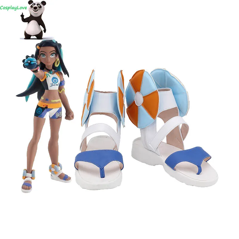 Ботинки для косплея новейшие на заказ Хэллоуина белые синие ботинки |