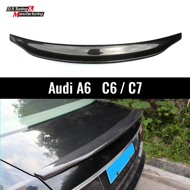 Спойлер из углеродного волокна задний багажник крыло для Audi A6 C6 C7 2012-UP 4-дверный