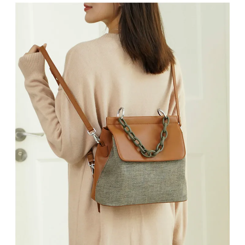 

Leather Backpack Double Shoulder Bag Female 2019 New Multi-functional Small Backpack Female Single Shoulder Straddle Bag