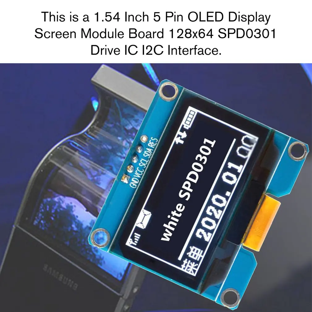 Ips 1,54 дюймов 5/7 Pin OLED дисплей экран модуль платы 128x64 SPD0301 Привод IC интерфейс igc белый/синий/желтый