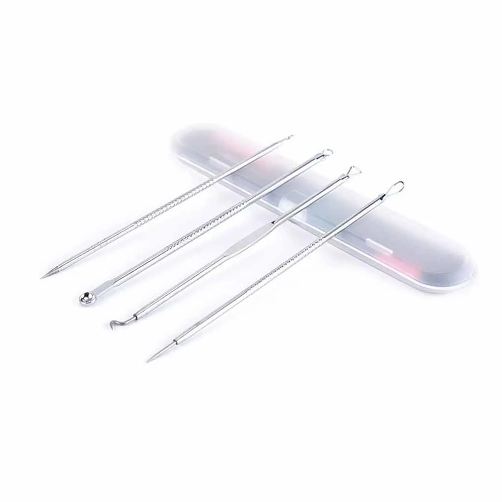 4 шт./компл. инструмент для удаления угрей прыщей ложка ухода за кожей лица иглы