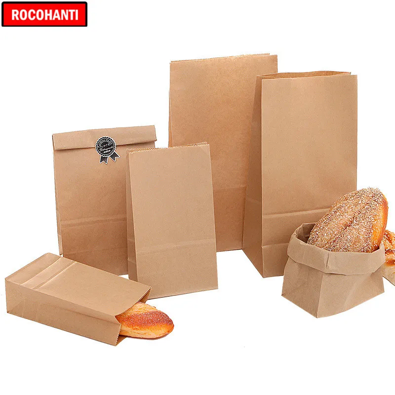 100x Open Top Oil Proof Kraft Paper Bag Baking Food Packing Bags for Fries Bread 100x Open Top Oil Proof Kraft Paper Bag Baking Food Packing Bags for Fries Bread