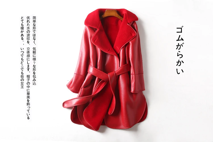 Coat Fur Real Women Leather Sheepskin Coats Long Winter New Double Sides Natural Fur Shearling Jacket Warm Woolen Overcoat DD055