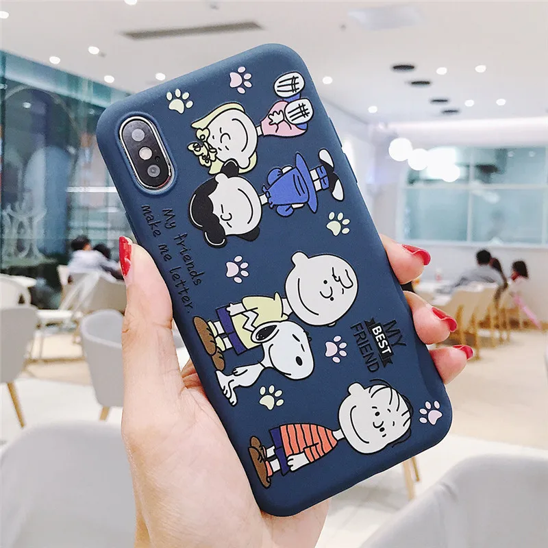 Чехол для телефона с мультипликационным принтом "Charlie коричневый lucy dog" для iphone 6, 6s, 7, 8 plus, мягкий силиконовый чехол ярких цветов для iphone x, xr, xs max